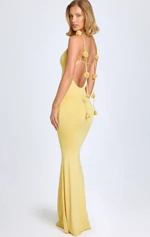 Oh Polly Aldona Slinky Jersey Floral-APPLIqué Gown